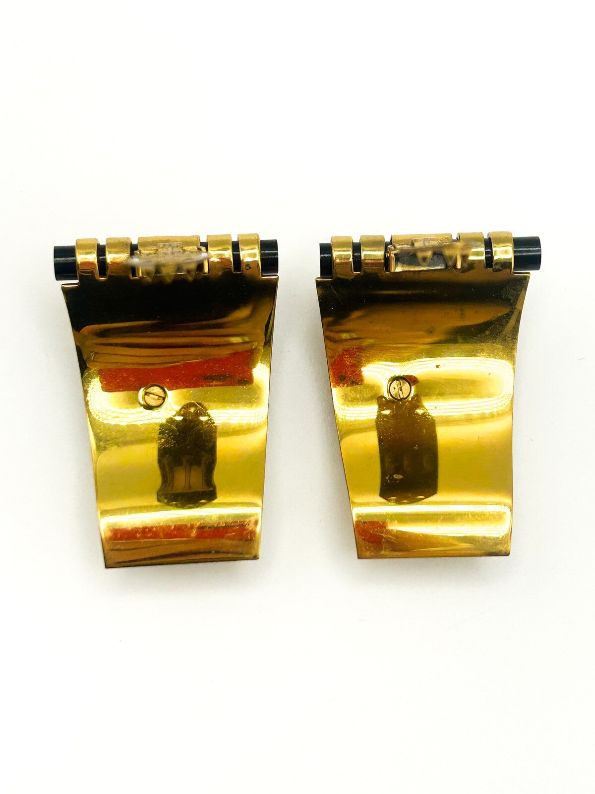 Vintage Shoe Dress Clips Art Deco Jean Painlevé Seahorse Black Gold Pair 1930s
