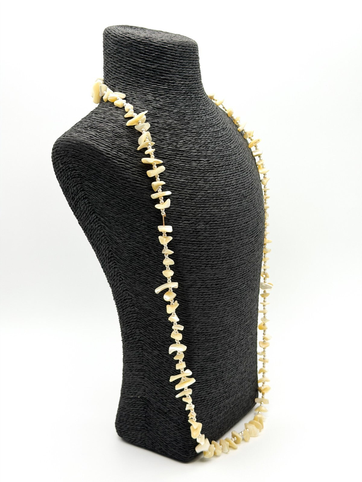 Vintage Mother of Pearl Chip Bead Continuous Strand Necklace