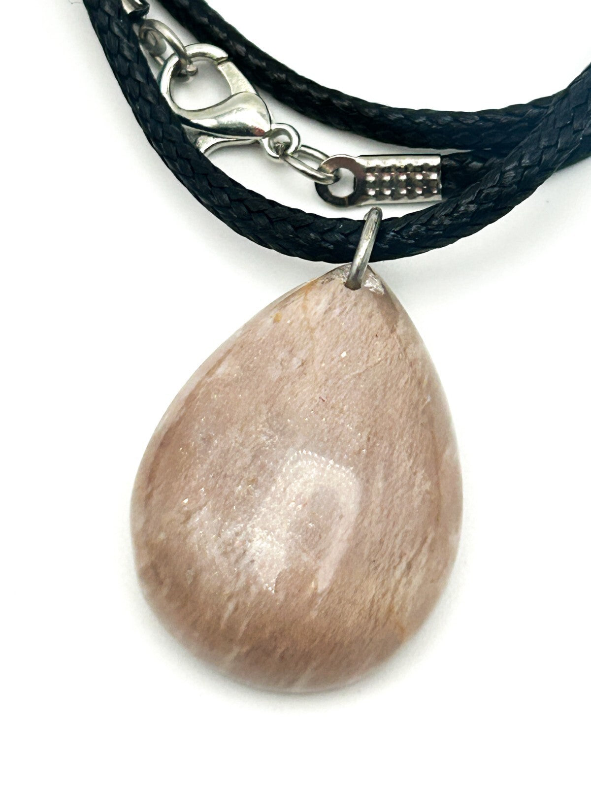 Gemstone Pendant Cord Necklace Bundle – Aventurine, Pink-Peach Stone