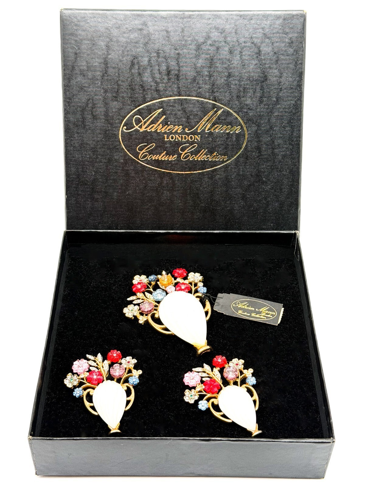 Vintage Craft (Gem-Craft) Adrien Mann Couture Giardinetti Brooch & Clip Ons