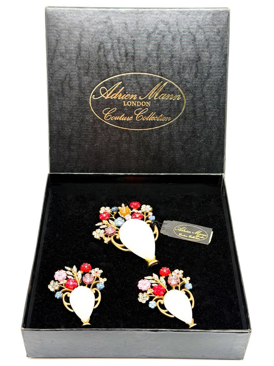 Vintage Craft (Gem-Craft) Adrien Mann Couture Giardinetti Brooch & Clip Ons