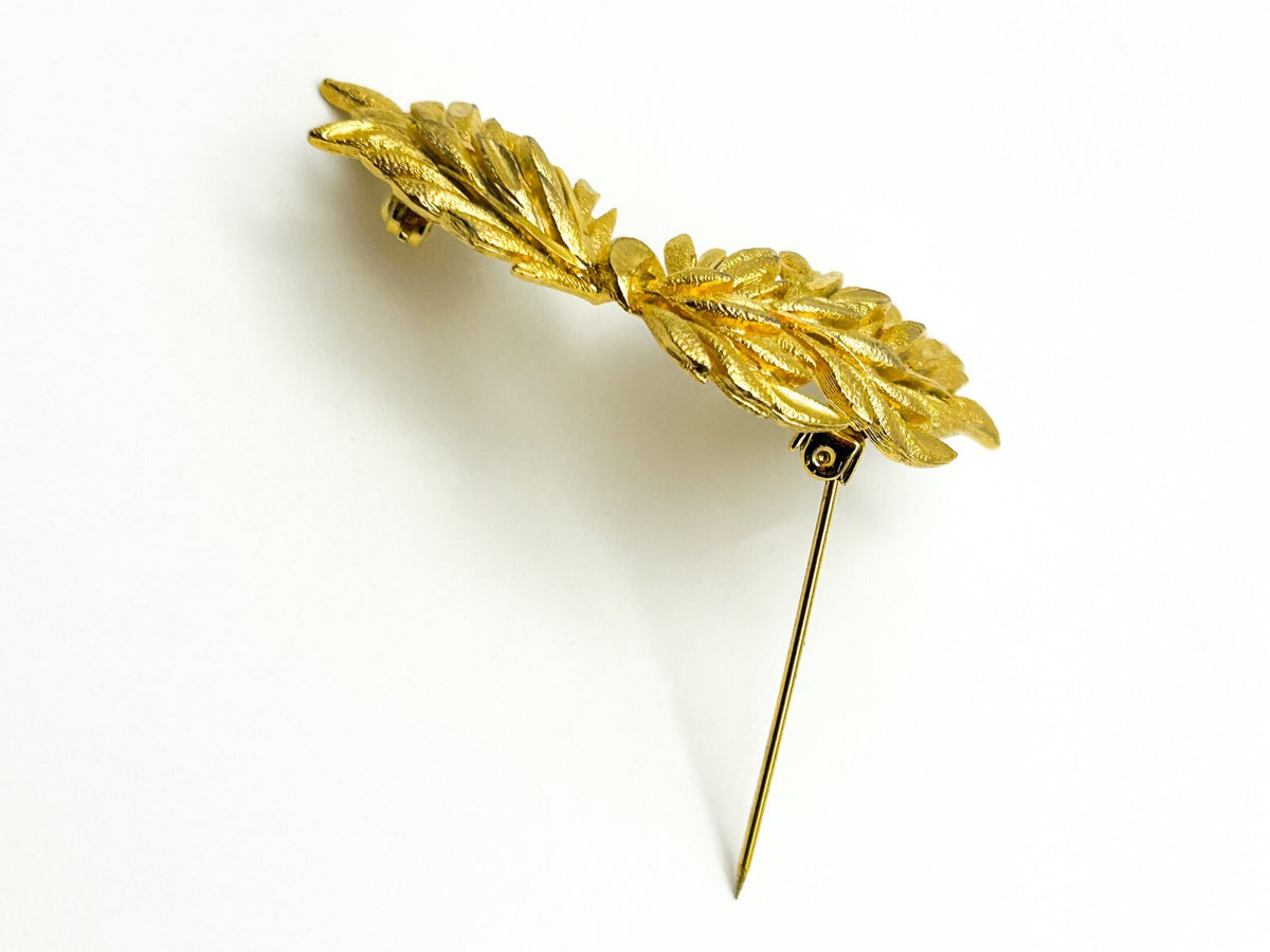Vintage (60s) Signed Sphinx Gold Tone Wheat Sheaf Bow Brooch
