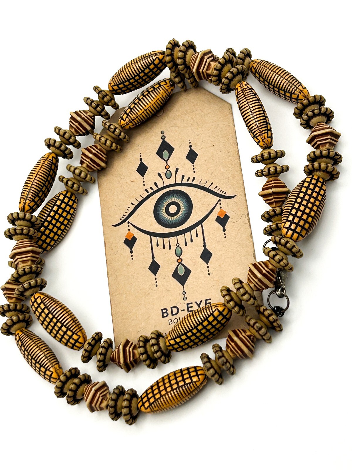 Recycled Plastic ‘Tortoise Home’ Beaded Necklace – Ghana Artisan