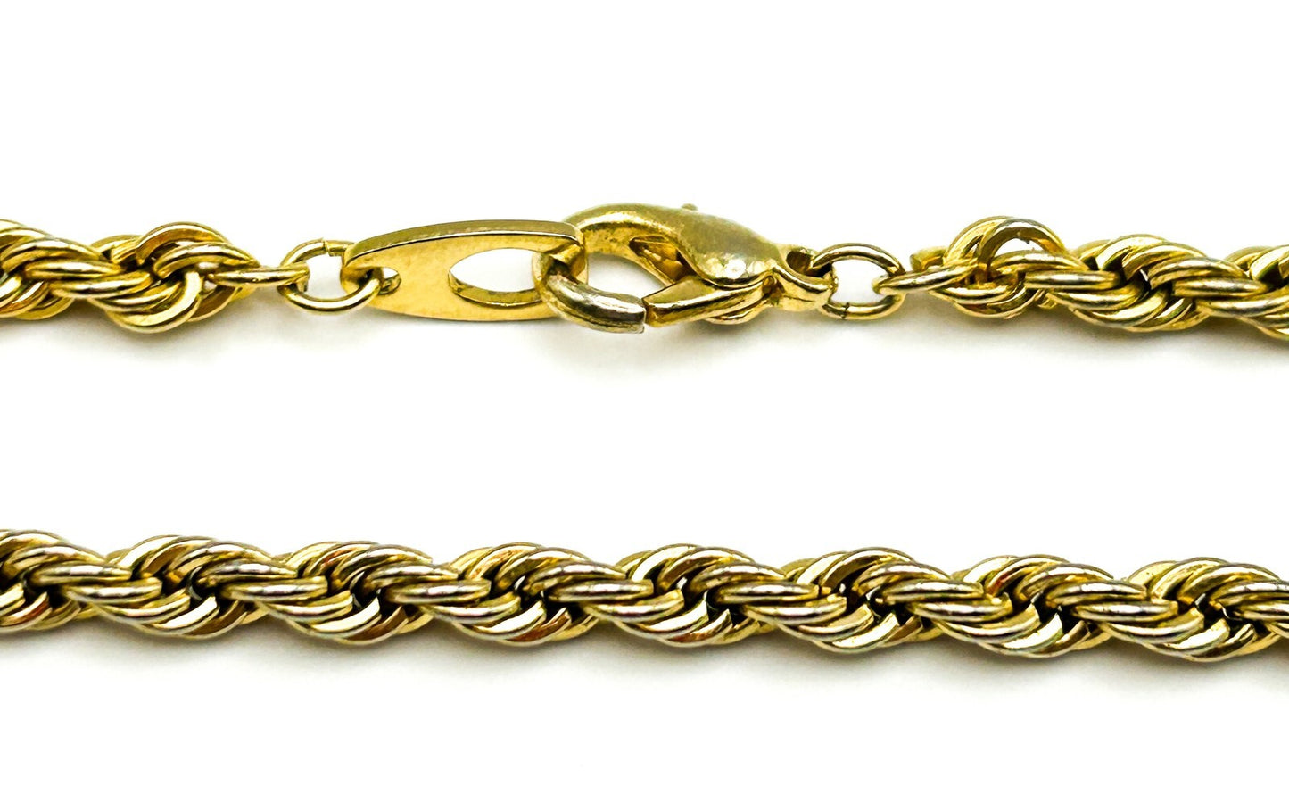 Gold Tone Rope Chain Necklace 18” Twisted Chain Minimal Classic Everyday