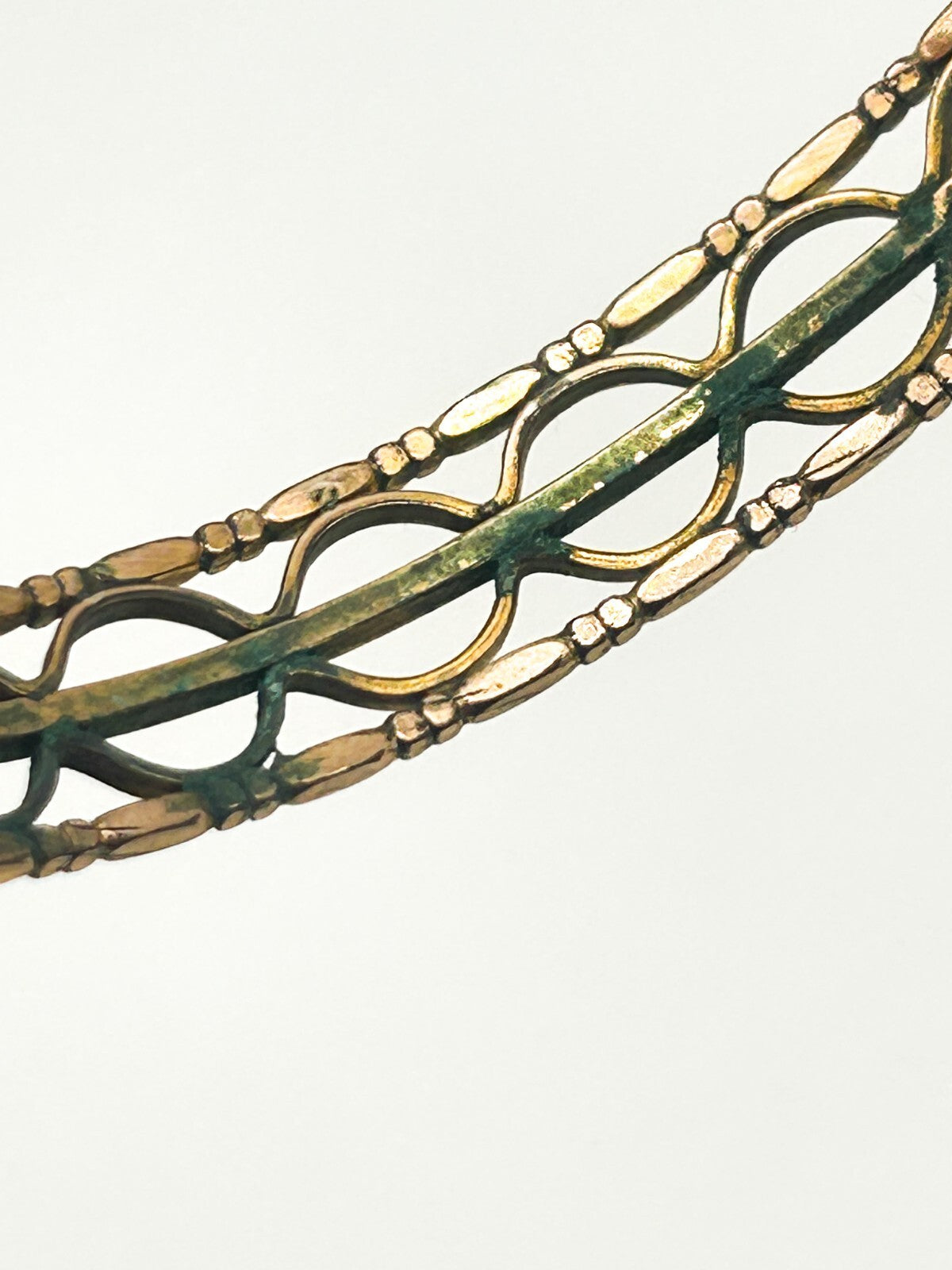 Antique Rolled Gold Openwork Bangle Art Deco Geometric Hallmarked 7cm