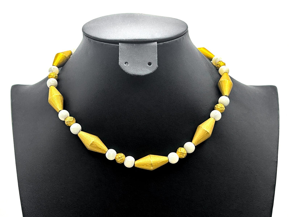 GraVitas Signed Gold Tone Choker Necklace - Beaded