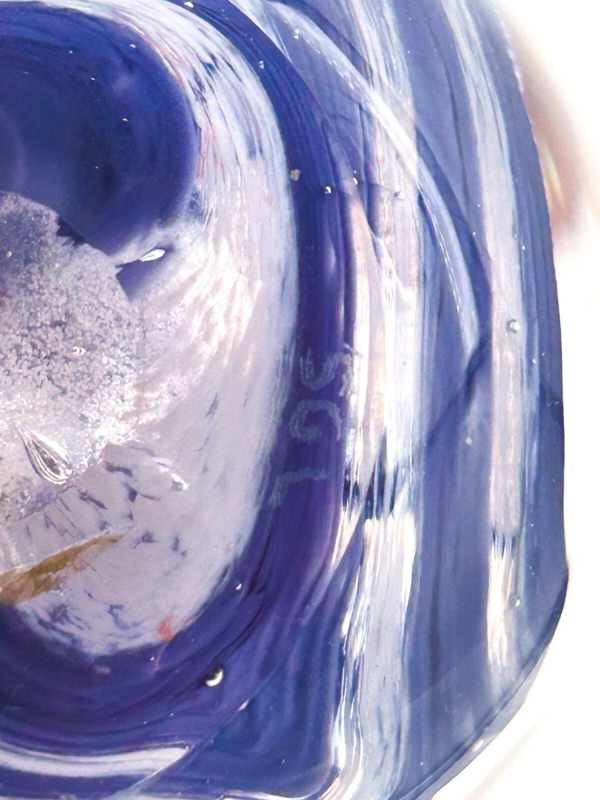 Vintage 1999 Signed SGL Blue Swirl 'Flourise' Paperweight Art Glass