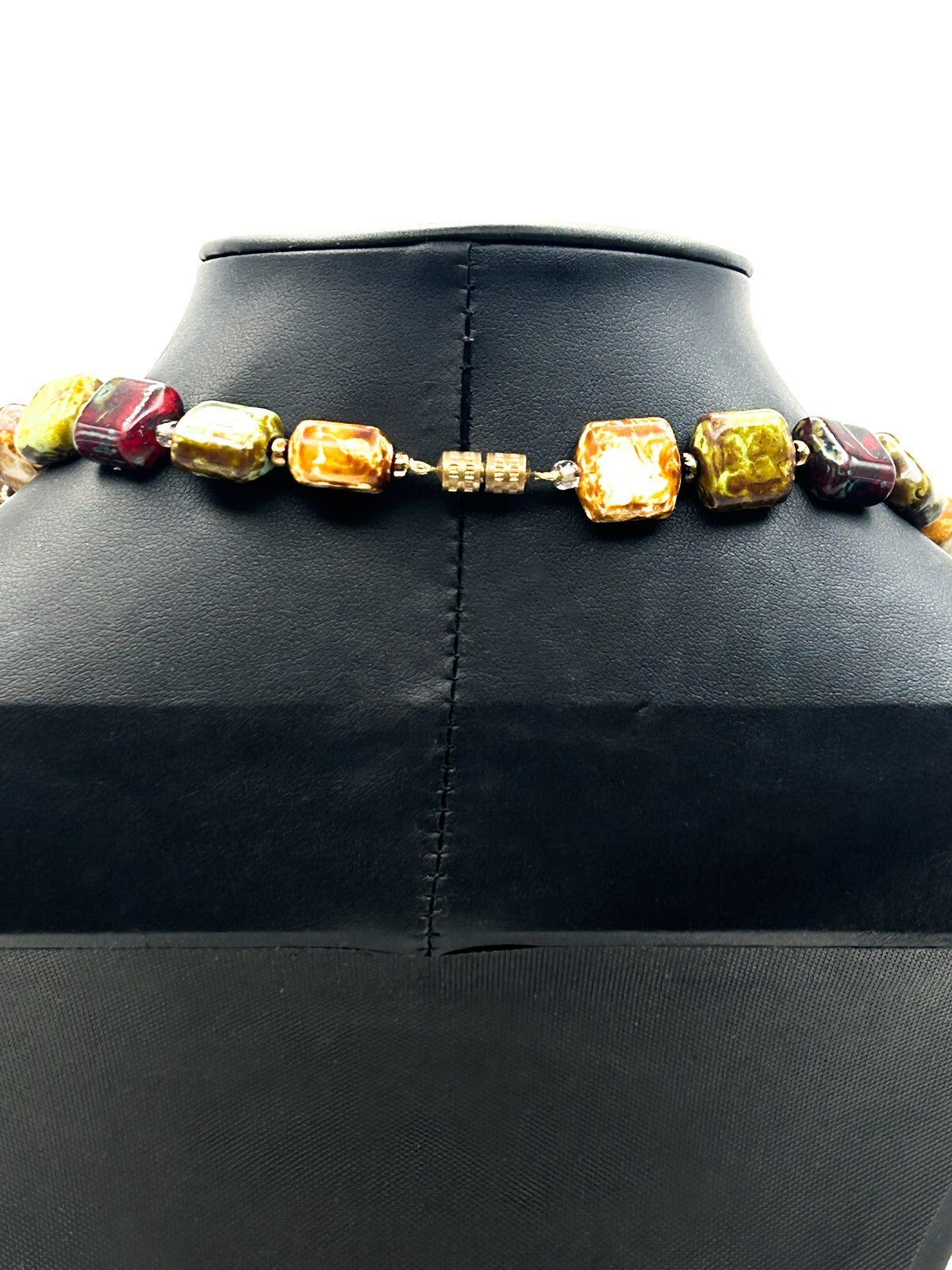 Vintage Picasso Mottled Glass Bead Necklace – 21.5”