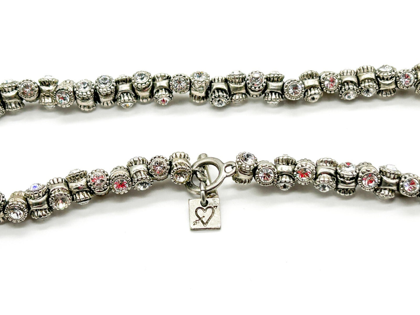 Roderigo Otazu Swarovski Crystal Silver Tone Barrel Choker Statement Necklace