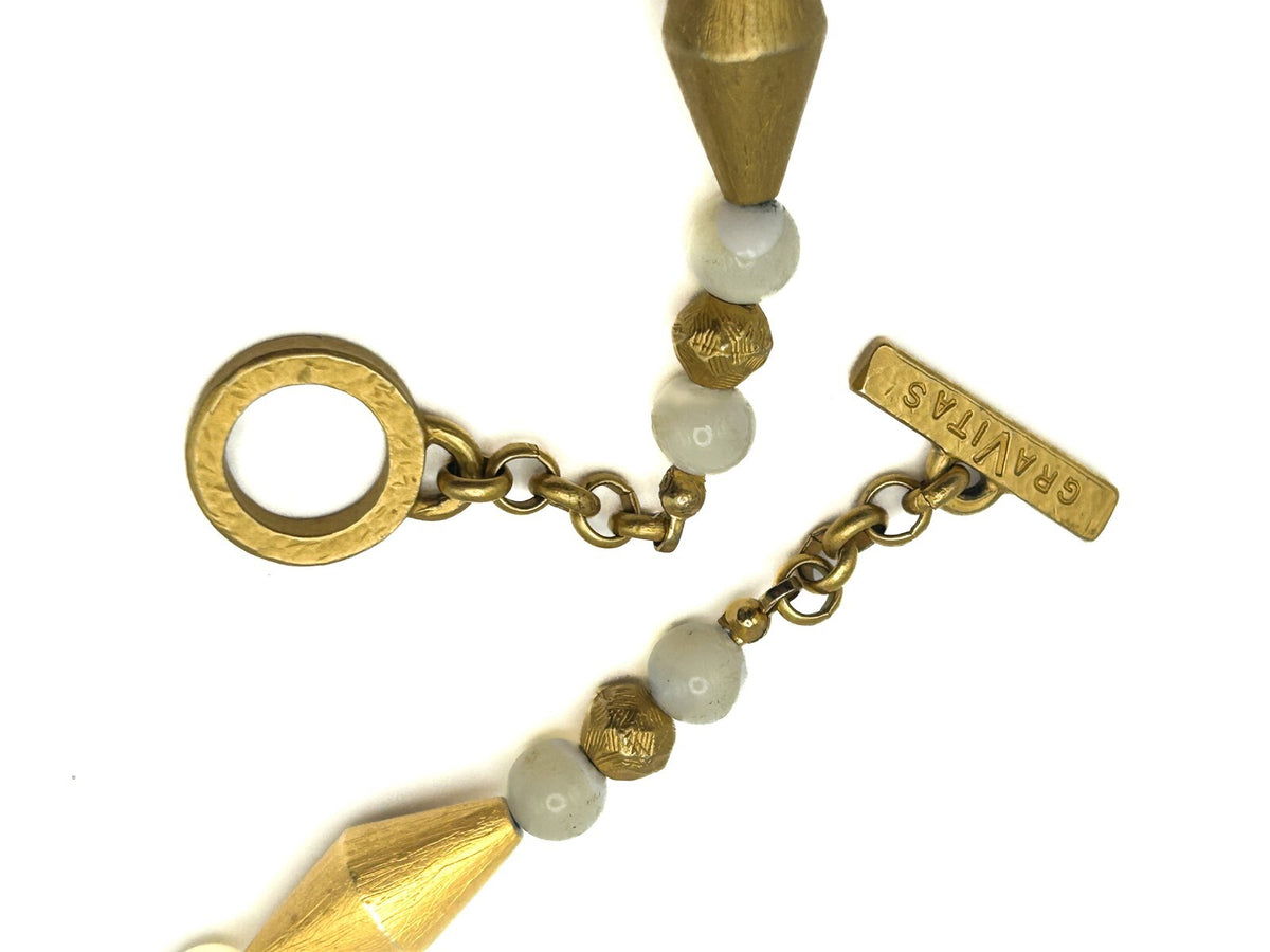 GraVitas Signed Gold Tone Choker Necklace - Beaded