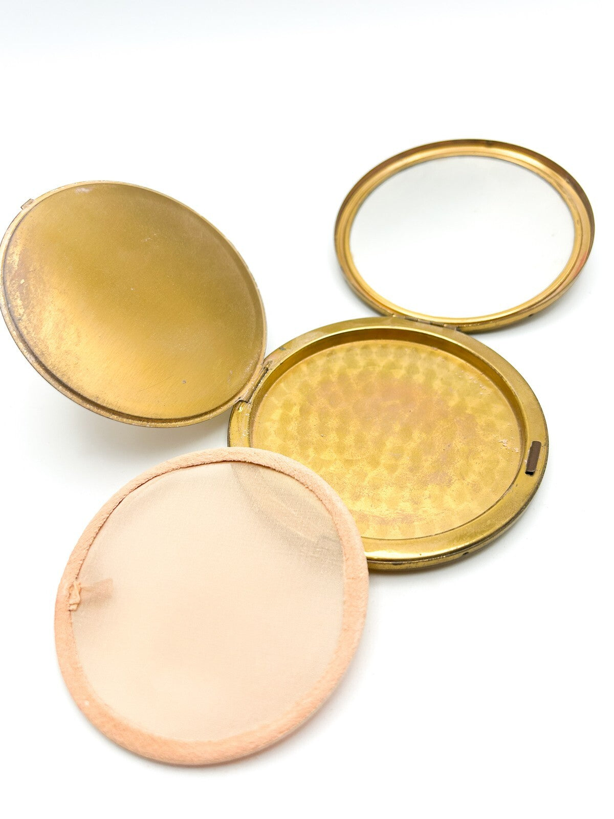 Vintage Vanity Fair Gold Tone Starburst Compact Mirror Made in Britain