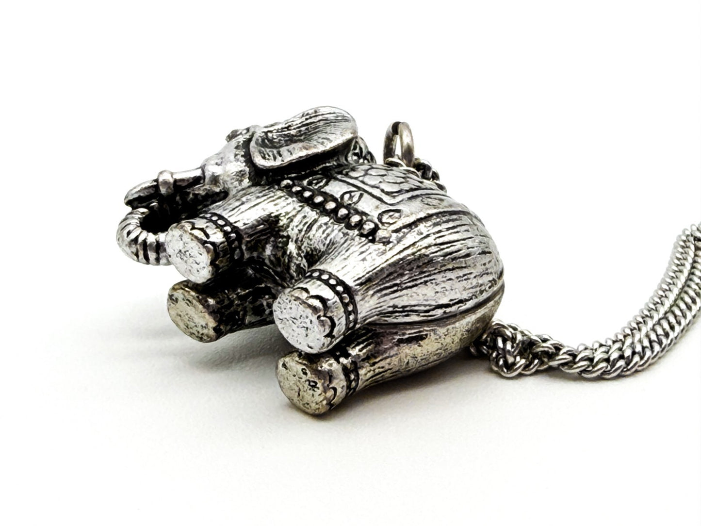 Accessorize Silver Tone Elephant Charm Pendant Long Necklace Boho