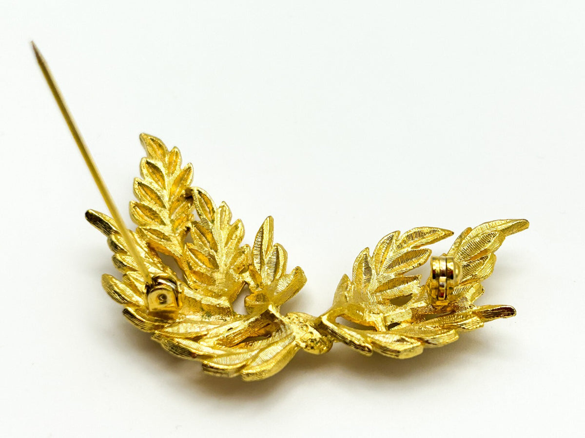 Vintage (60s) Signed Sphinx Gold Tone Wheat Sheaf Bow Brooch
