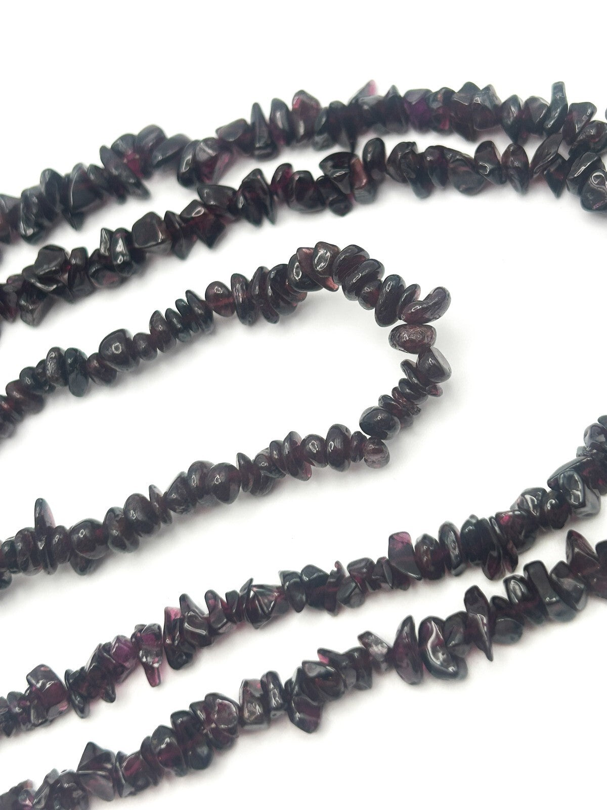 Vintage Garnet Chip Necklace & Matching Bracelet Set - Gemstone Deep Red Boho