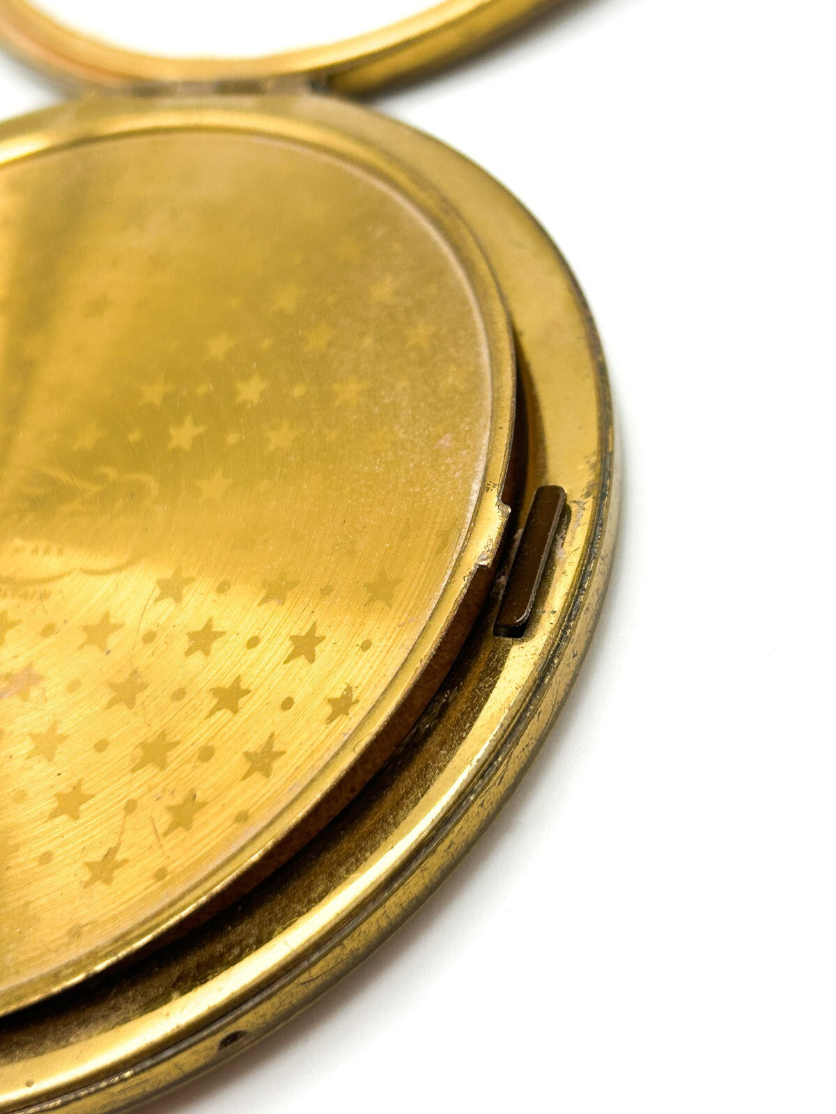 Vintage Vanity Fair Gold Tone Starburst Compact Mirror Made in Britain
