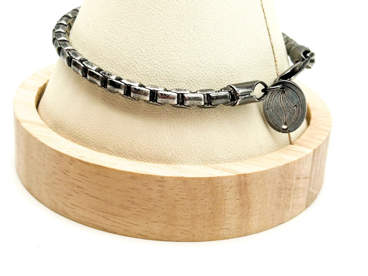 Innersoul Australia Bracelet Silver Tone Box Link Chain Y2K Vintage