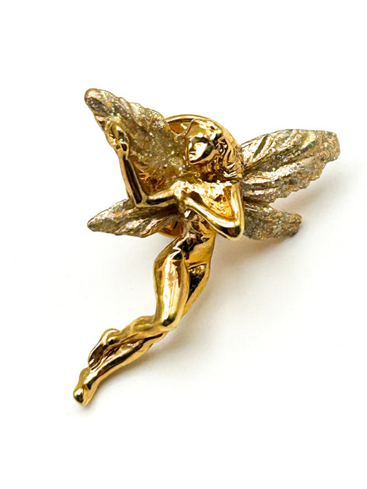 Kirk’s Folly Gold Tone Fairy Brooch Pin with Glitter Wings