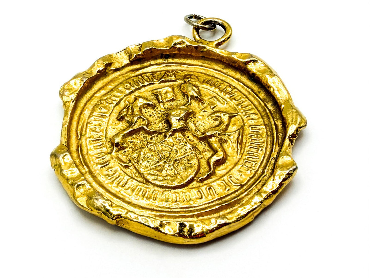 Vintage Accessocraft Etruscan Revival Medallion Pendant – Byzantine Eagle Crest