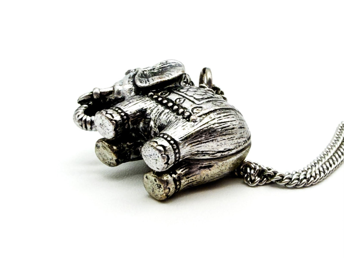 Accessorize Silver Tone Elephant Charm Pendant Long Necklace Boho