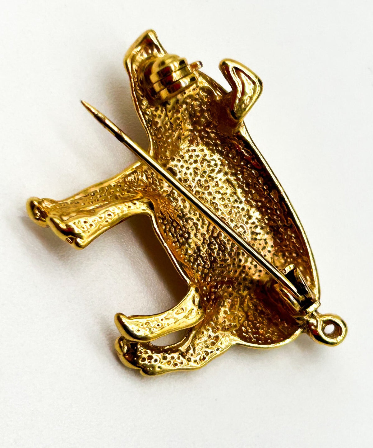 Cute Pig Brooch Gold Tone Figural Animal Pin Vintage