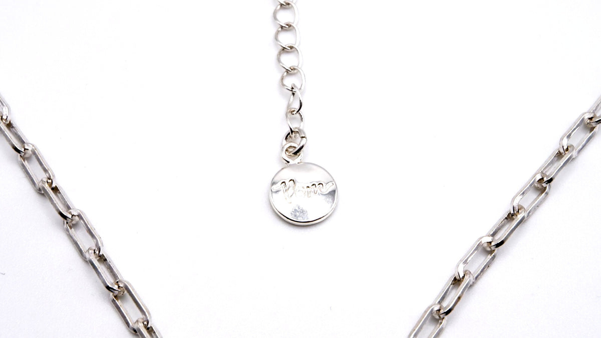 POM Tania Silver Plated Short Necklace – Double Heart Pendant