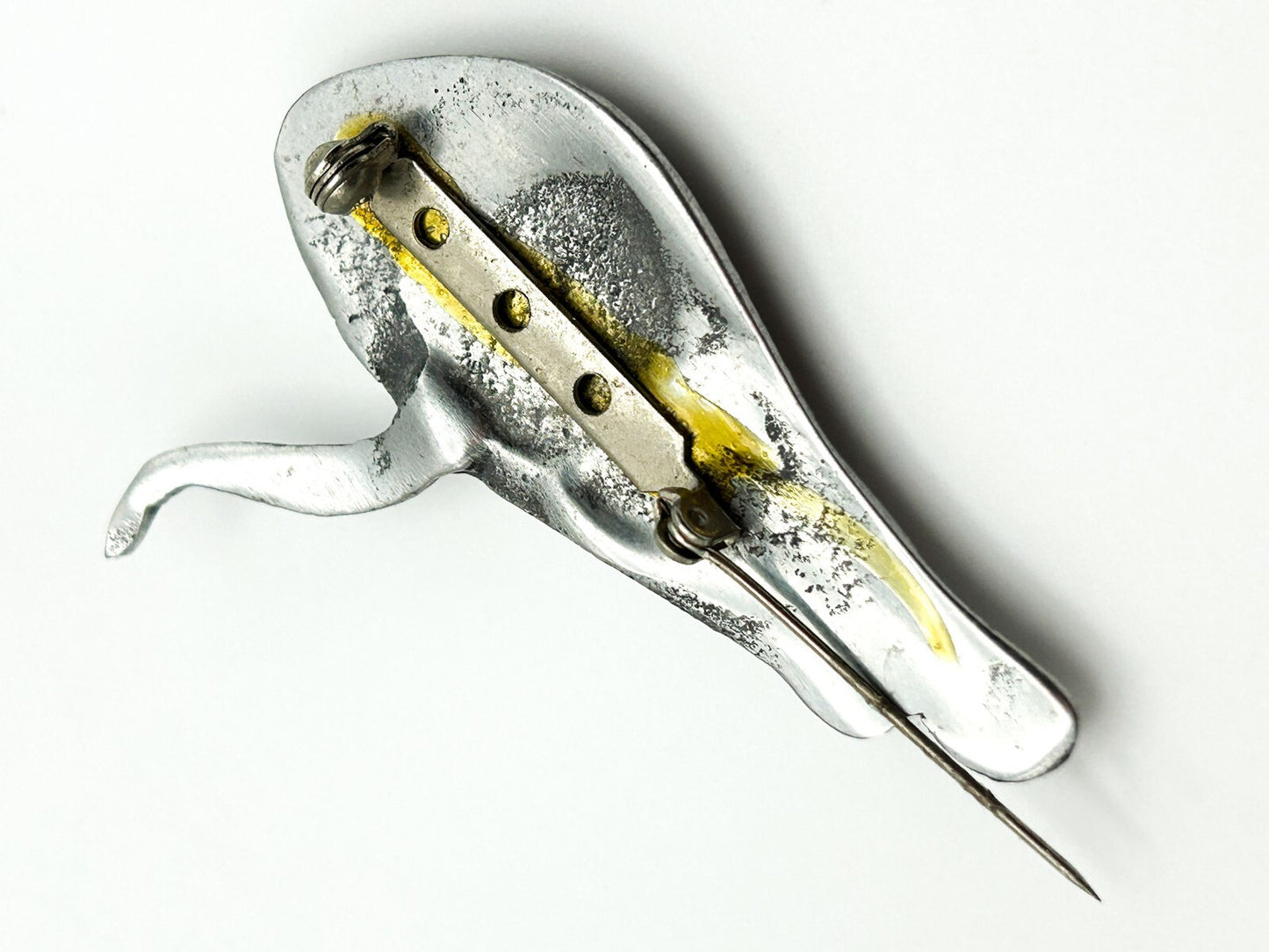 Vintage Silver Tone Prowling Cat Brooch