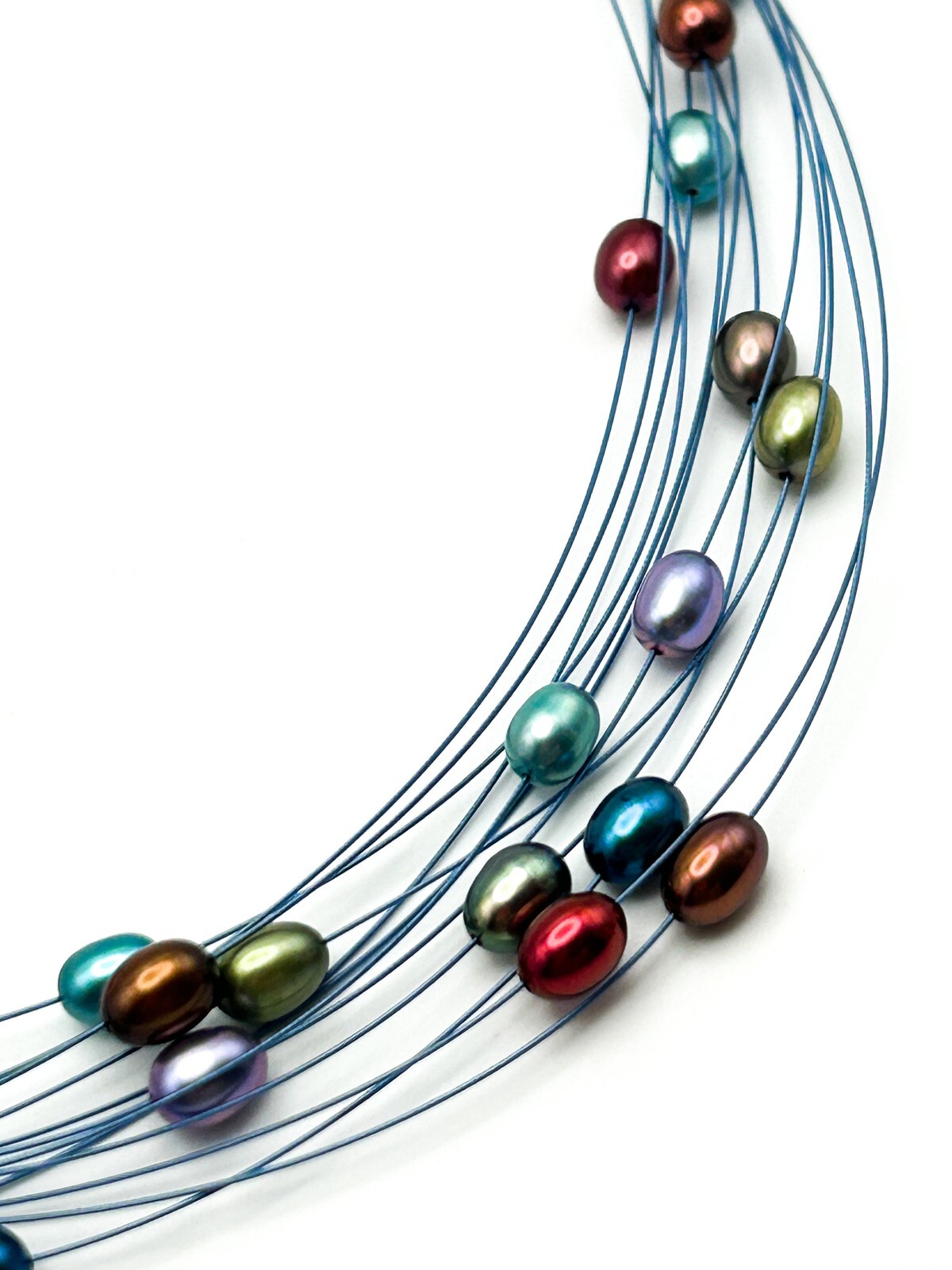 Honora Freshwater Pearl Necklace Floating Multi Strand 925 Silver Signed NWT