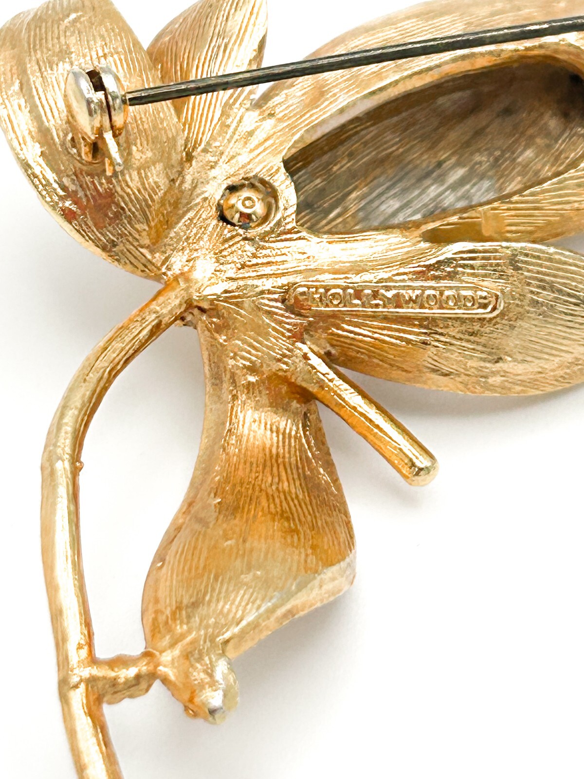 Signed Rare HOLLYWOOD Flower Leaf Petal Brooch Vintage