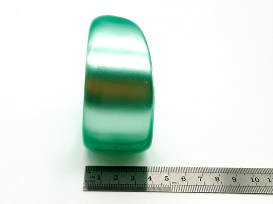 Vintage Lucite Bangle Chunky Iridescent Green Blue Spearmint Statement Bracelet