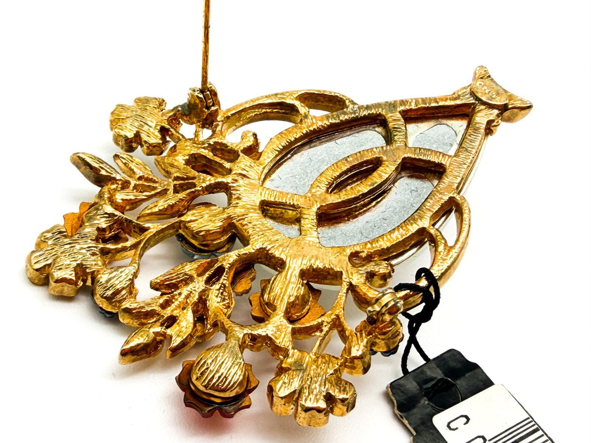 Vintage Craft (Gem-Craft) Adrien Mann Couture Giardinetti Brooch & Clip Ons