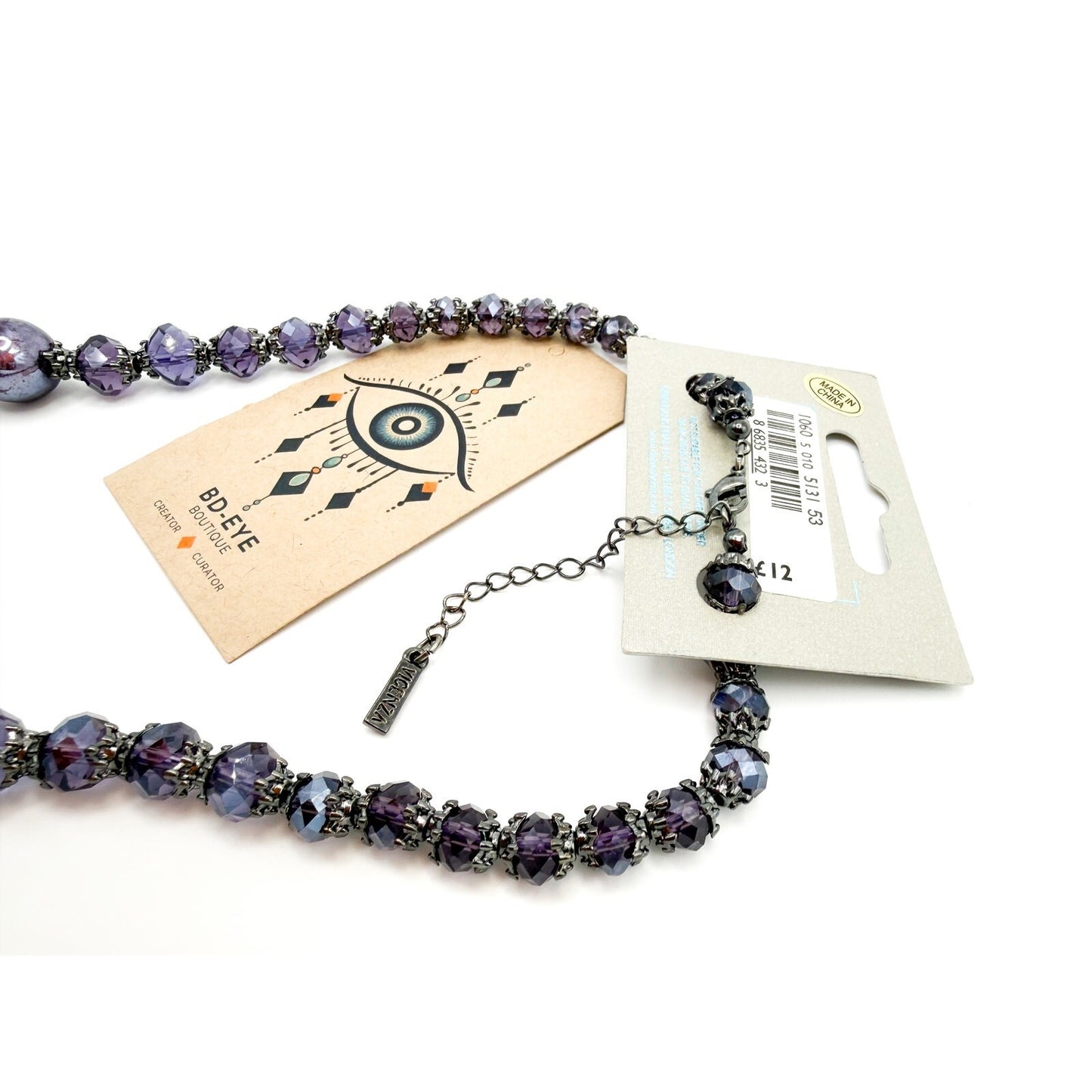 Vicenza Purple Faceted Glass Necklace – New with Tags