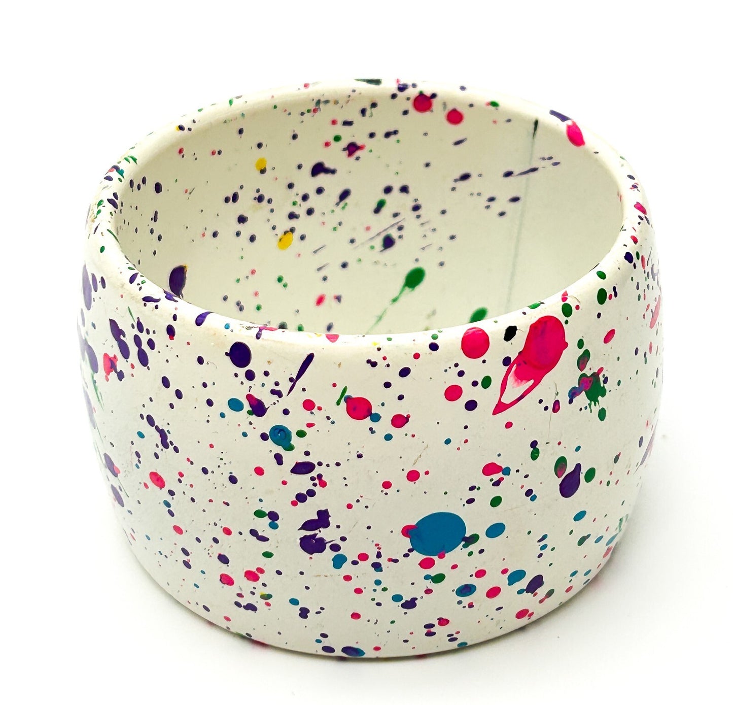 Retro Paint Splat Acrylic Chunky Cuff Bracelet Pink Purple Green Bangle