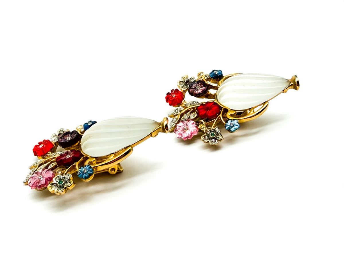 Vintage Craft (Gem-Craft) Adrien Mann Couture Giardinetti Brooch & Clip Ons