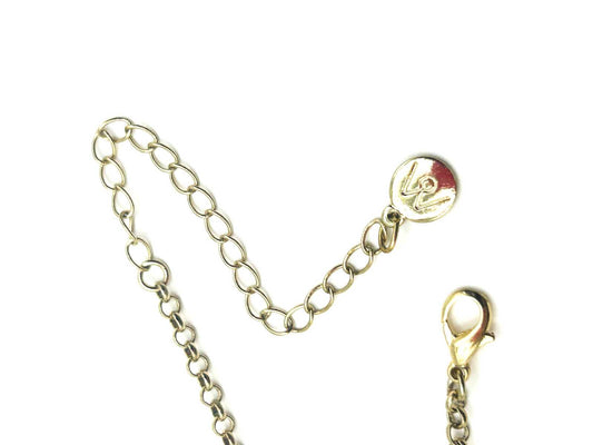 Vintage Gold Tone Hoop Pendant Necklace with Pink & Cream Cabochons – Statement