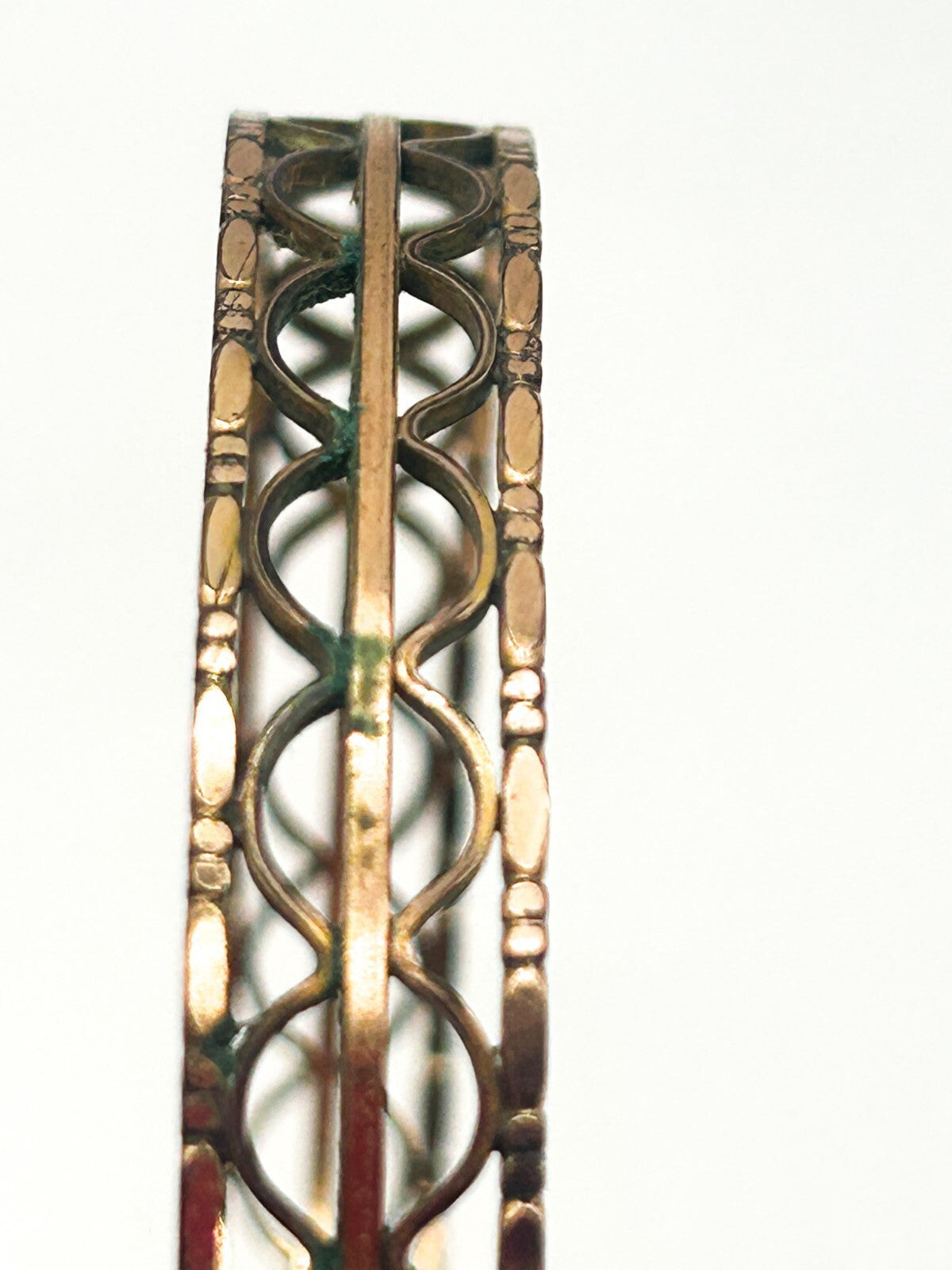 Antique Rolled Gold Openwork Bangle Art Deco Geometric Hallmarked 7cm