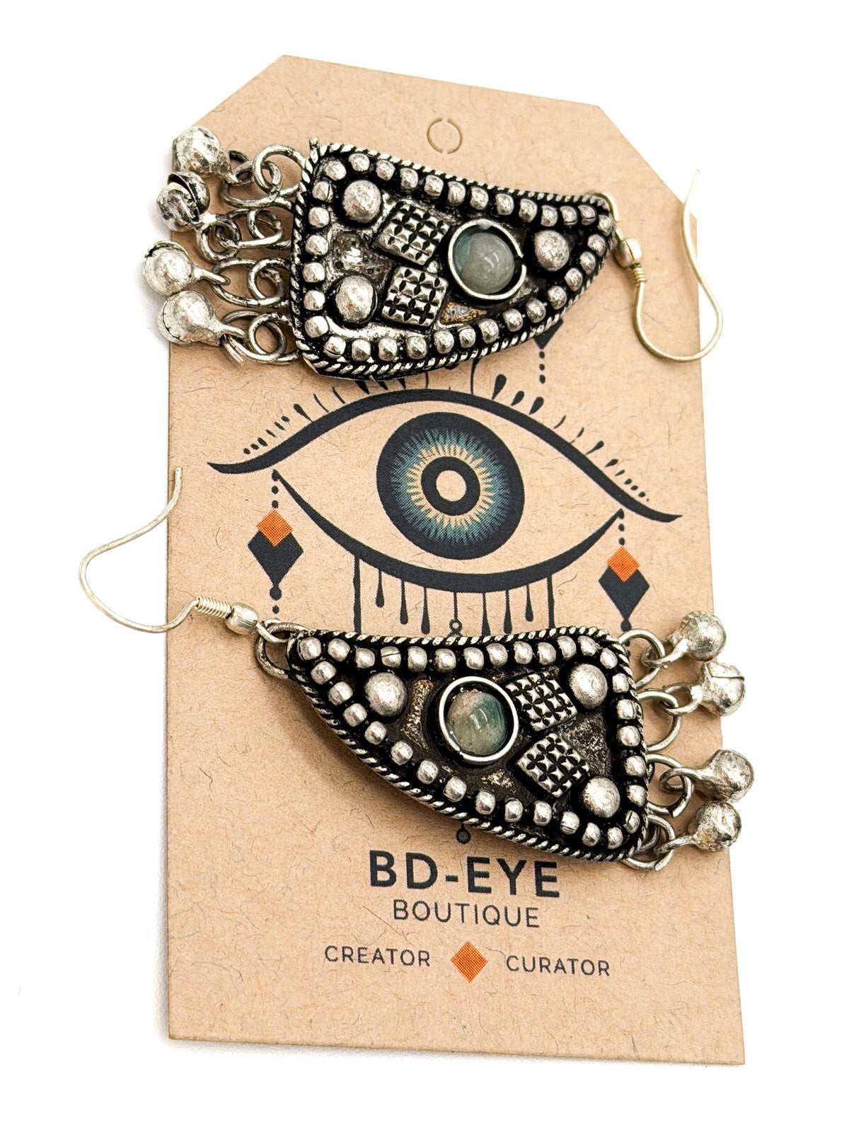 Vintage Statement Bib Necklace Set Silver Tone Ethnic Turkish Style Earrings