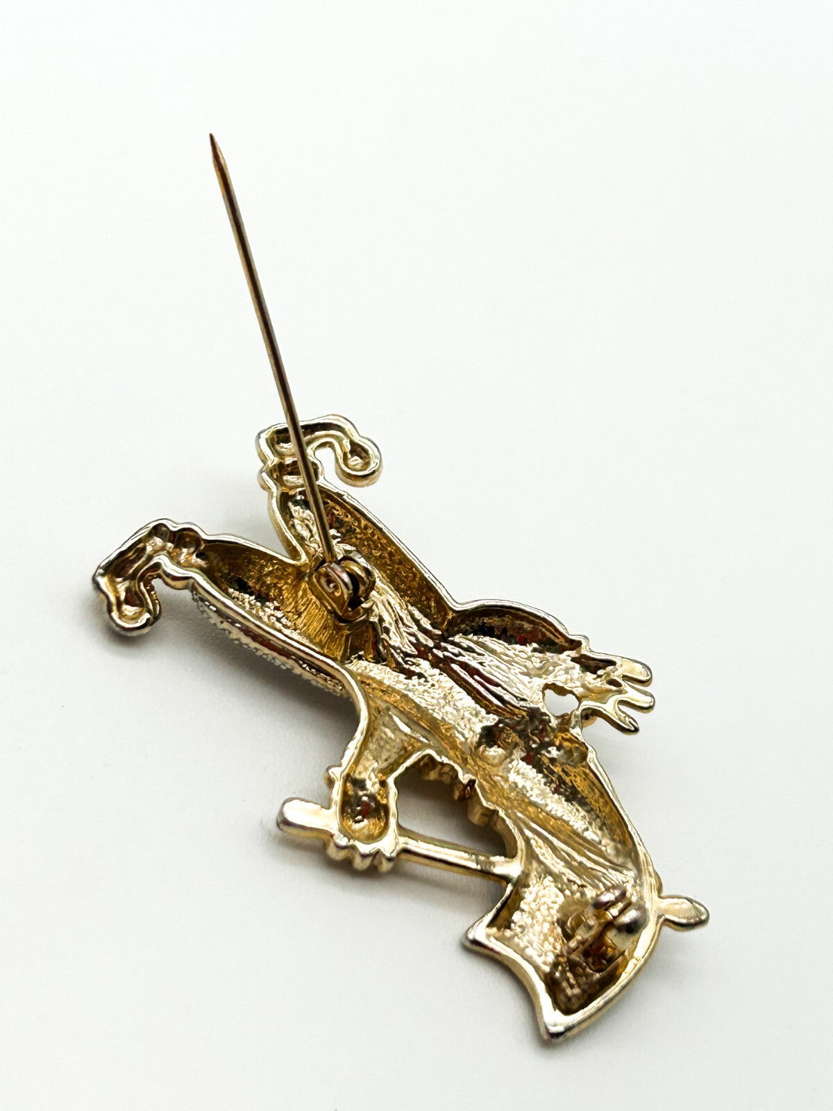 Vintage Enamel Clown Brooch with Umbrella
