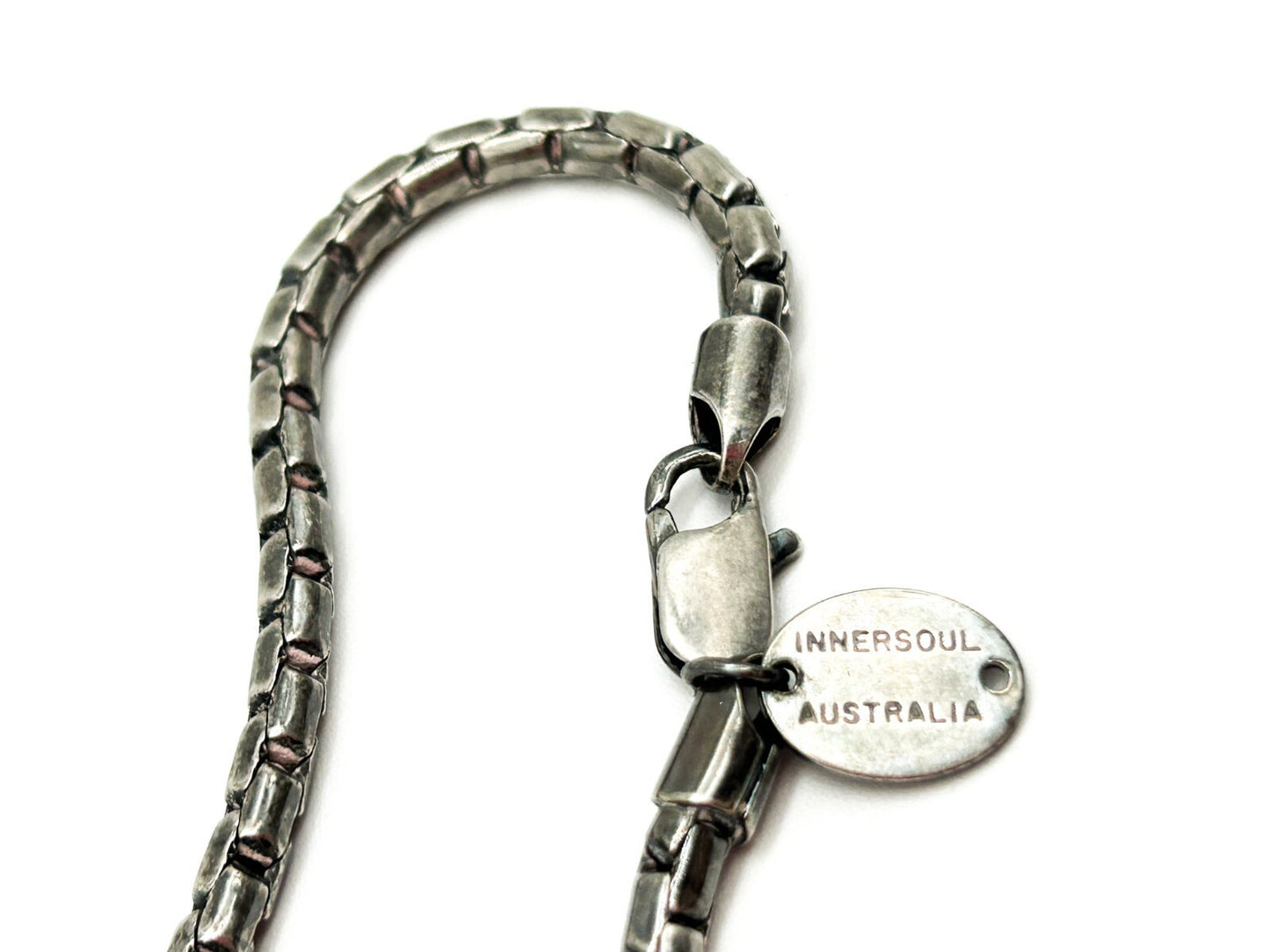 Innersoul Australia Bracelet Silver Tone Box Link Chain Y2K Vintage