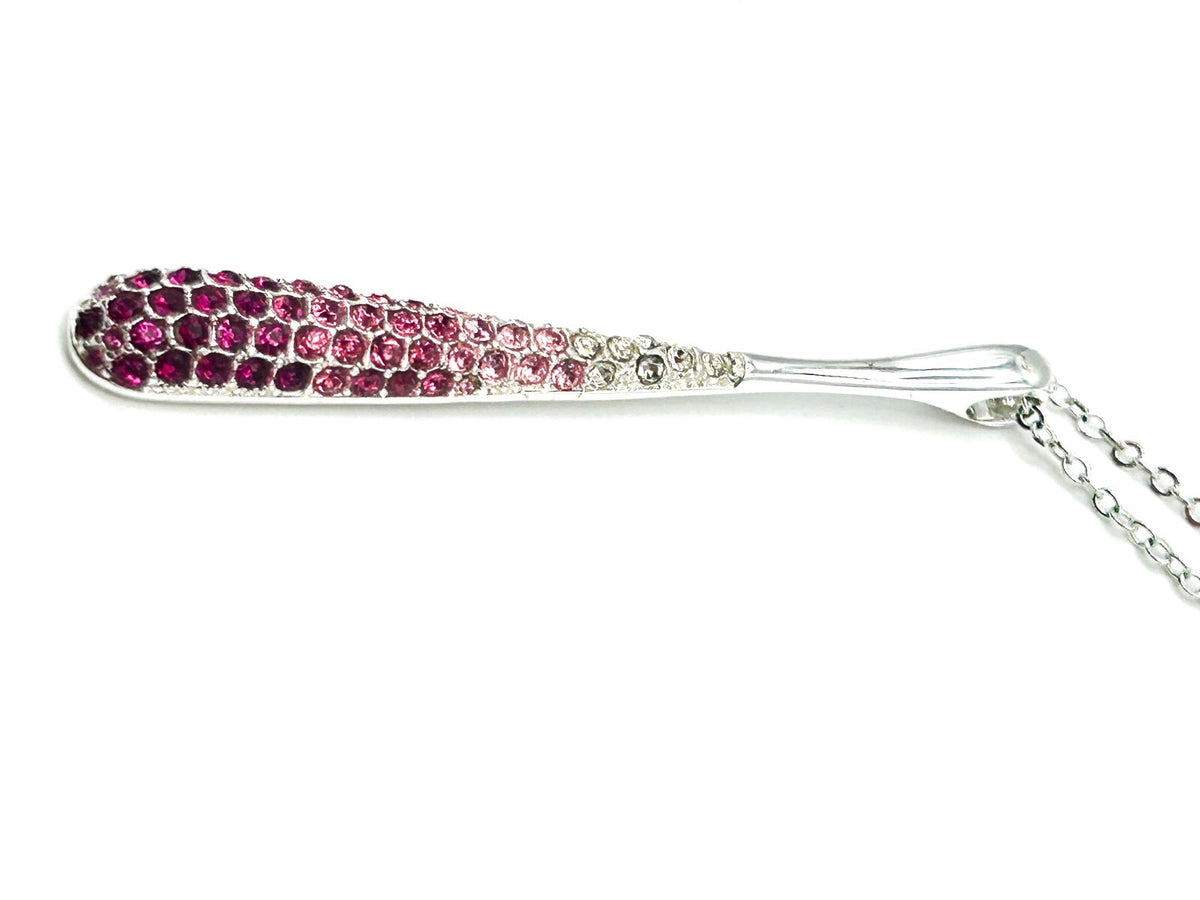 Natalia V. Collister (NVC) Signed Silver Tone Pink Ombre Rhinestone Necklace