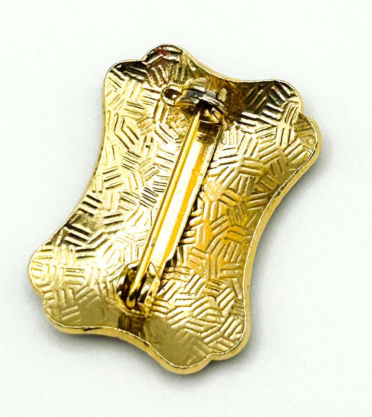 Vintage Cloisonné Enamel Brooch Butterfly Floral Black Gold Tone Pin 2.5”