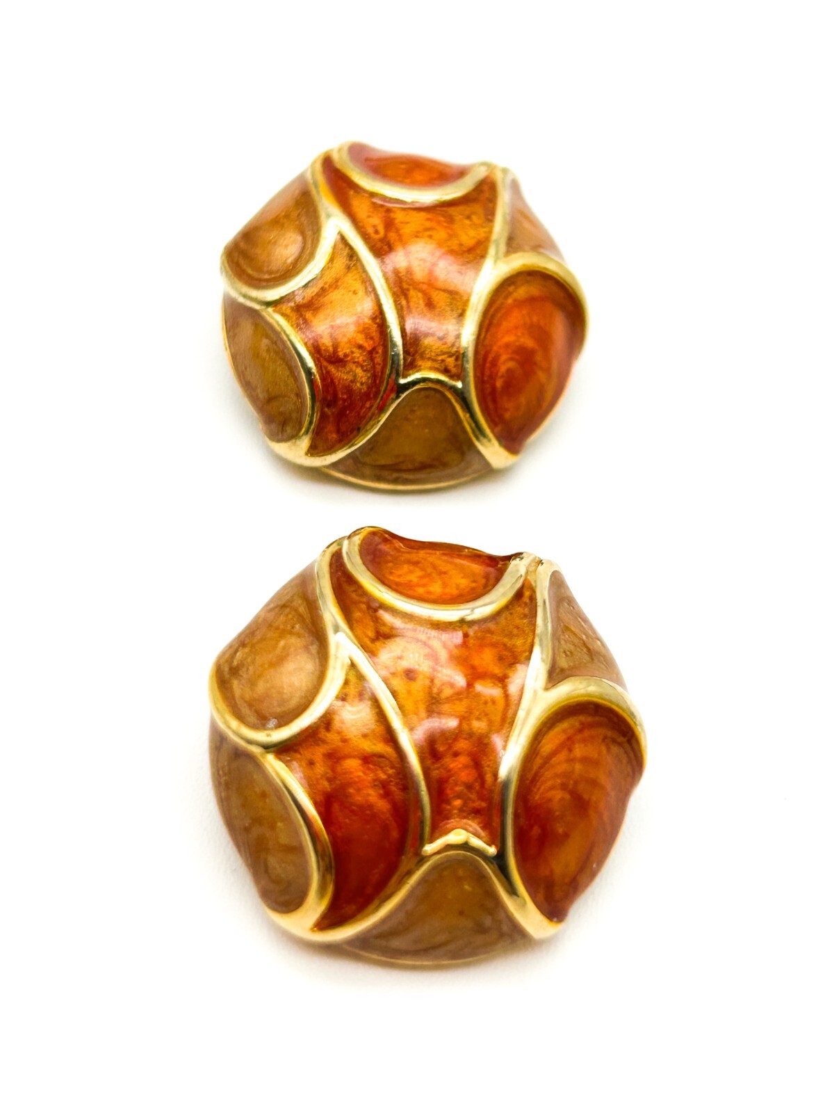 Vintage Chunky Gold and Silver Tone and Enamel Clip On Earrings Bundle 80s Retro