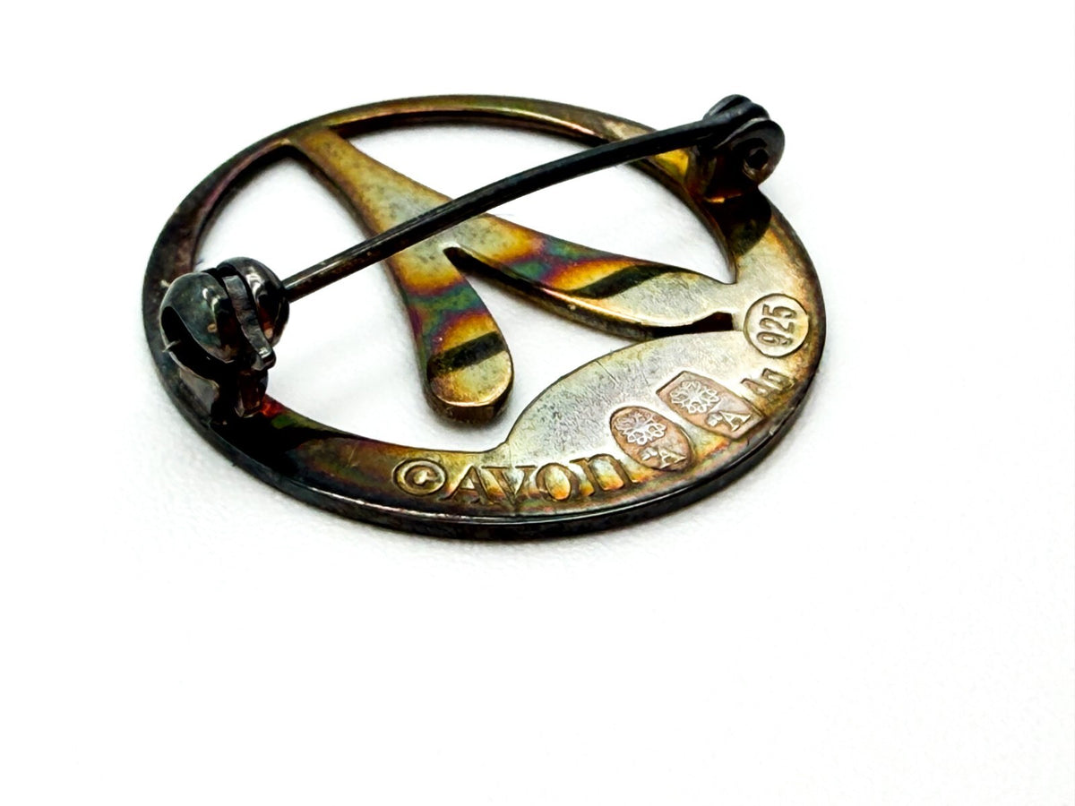 Avon 925 Sterling Silver Circular Brooch 1983 – Signed Vintage Pin