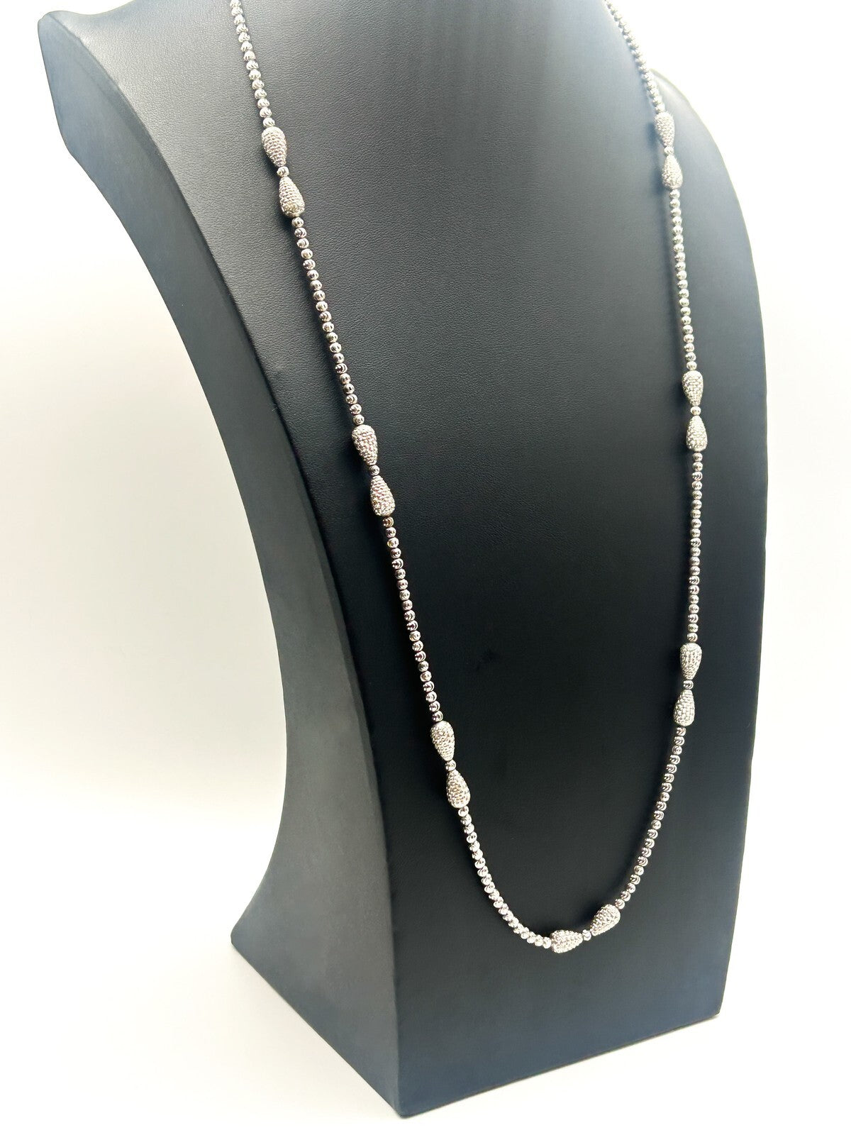 Signed OFFICINA BERNARDI Sterling Silver 925 Italy Long Necklace – 30”