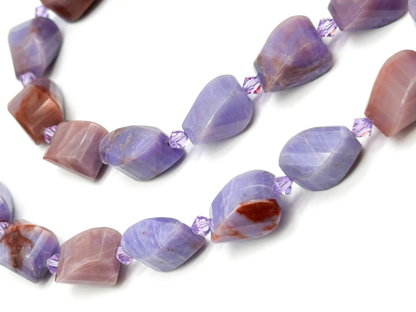 Banded Agate Pendant Necklace Violet Purple 925 Sterling Silver Toggle 18” Boho
