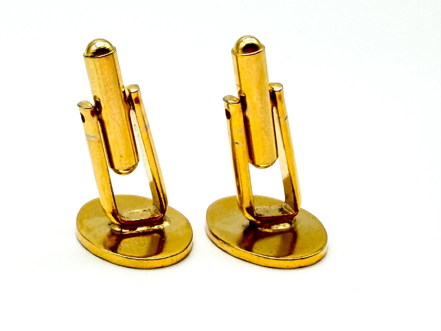 Vintage Gold Tone Starburst Cufflinks Diamond Cut Formal Mens