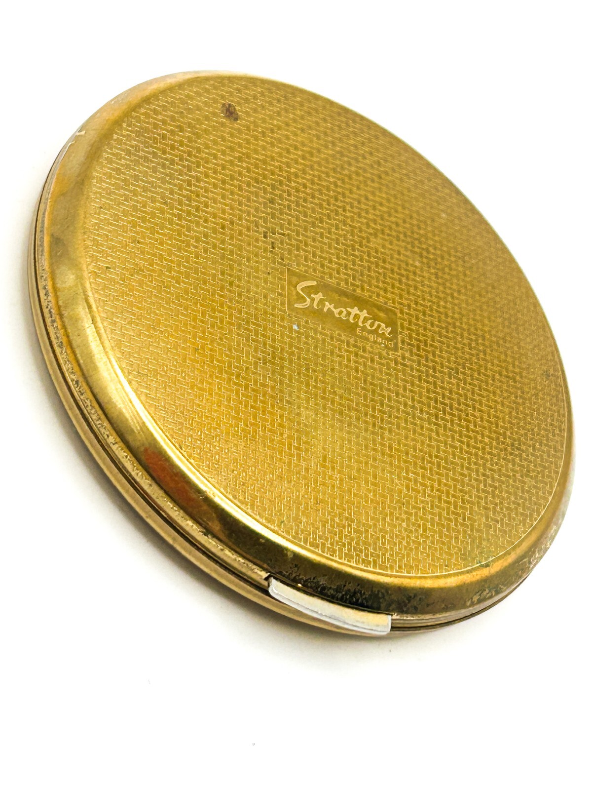 Vintage Stratton Floral Butterfly Powder Compact Gold Tone Mirror England