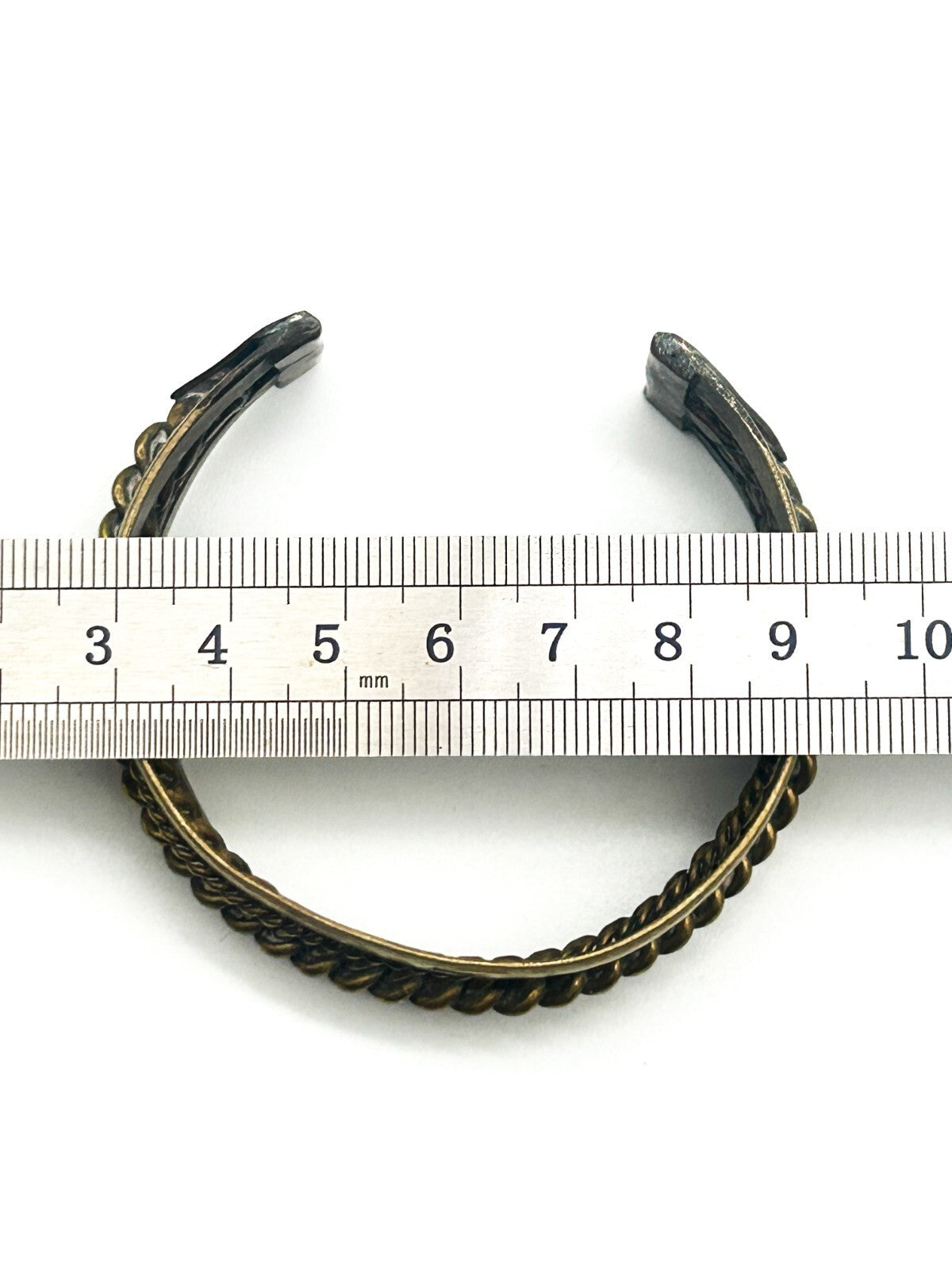 Vintage Bedouin Brass Cuff Bracelet Sinai Bohemian Rope Statement Bangle