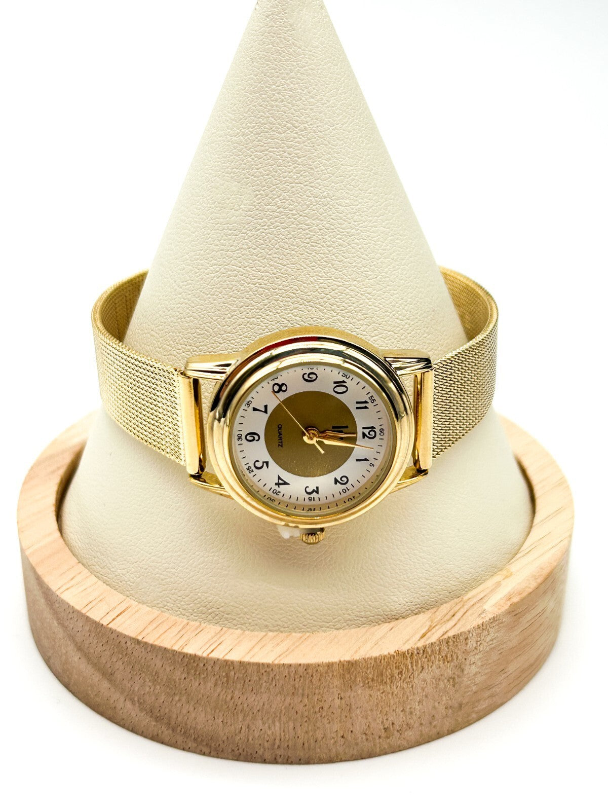 Vintage New LIP Classics Gold Tone Ladies Quartz Mesh Bracelet Watch Untested