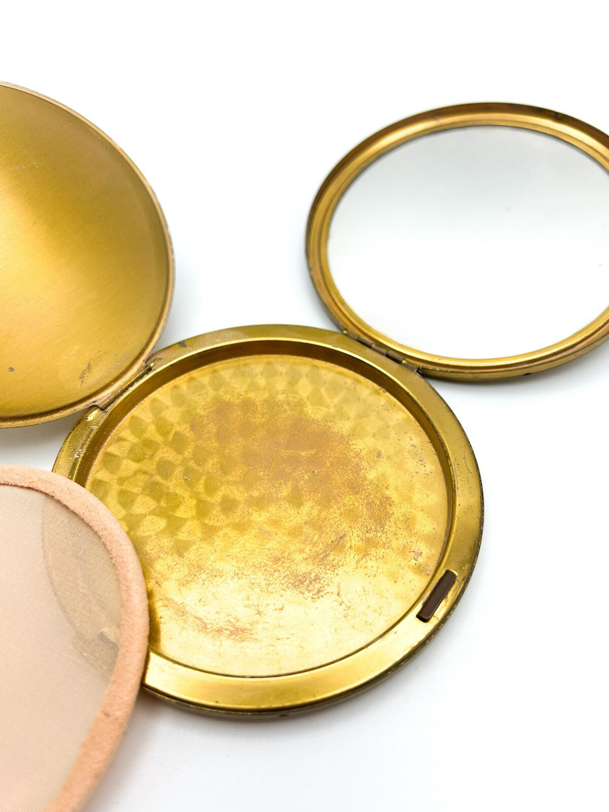 Vintage Vanity Fair Gold Tone Starburst Compact Mirror Made in Britain