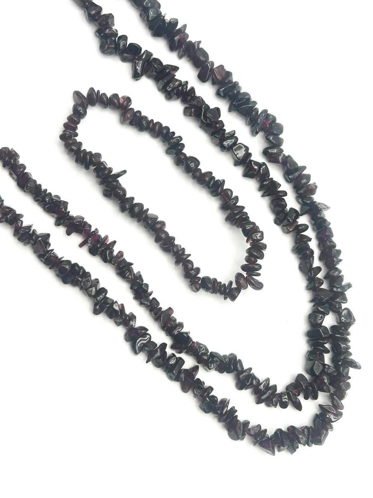 Vintage Garnet Chip Necklace & Matching Bracelet Set - Gemstone Deep Red Boho